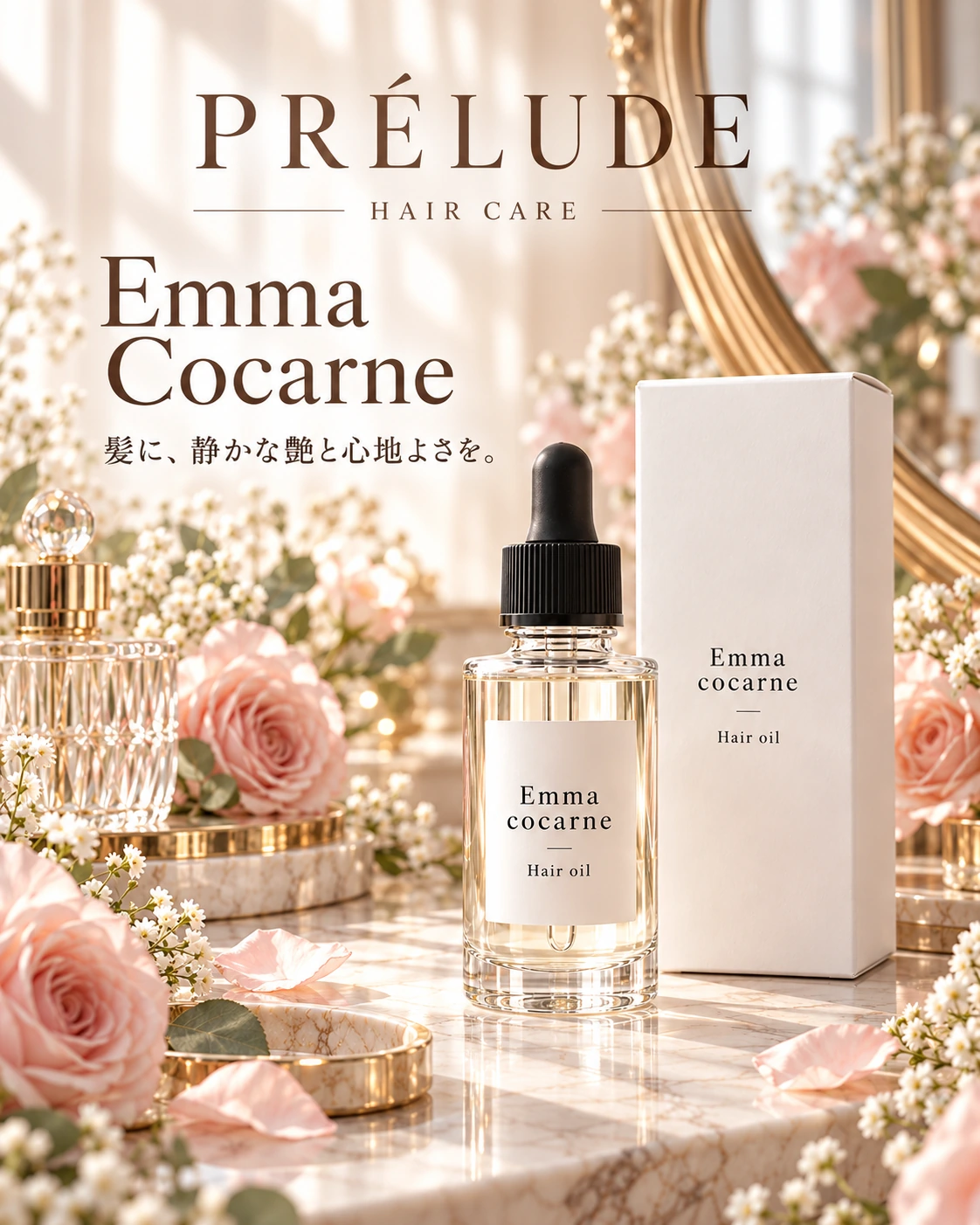 PRÉLUDE編集イメージ：Emma Cocarne エマコッカーナヘアオイル 60mL