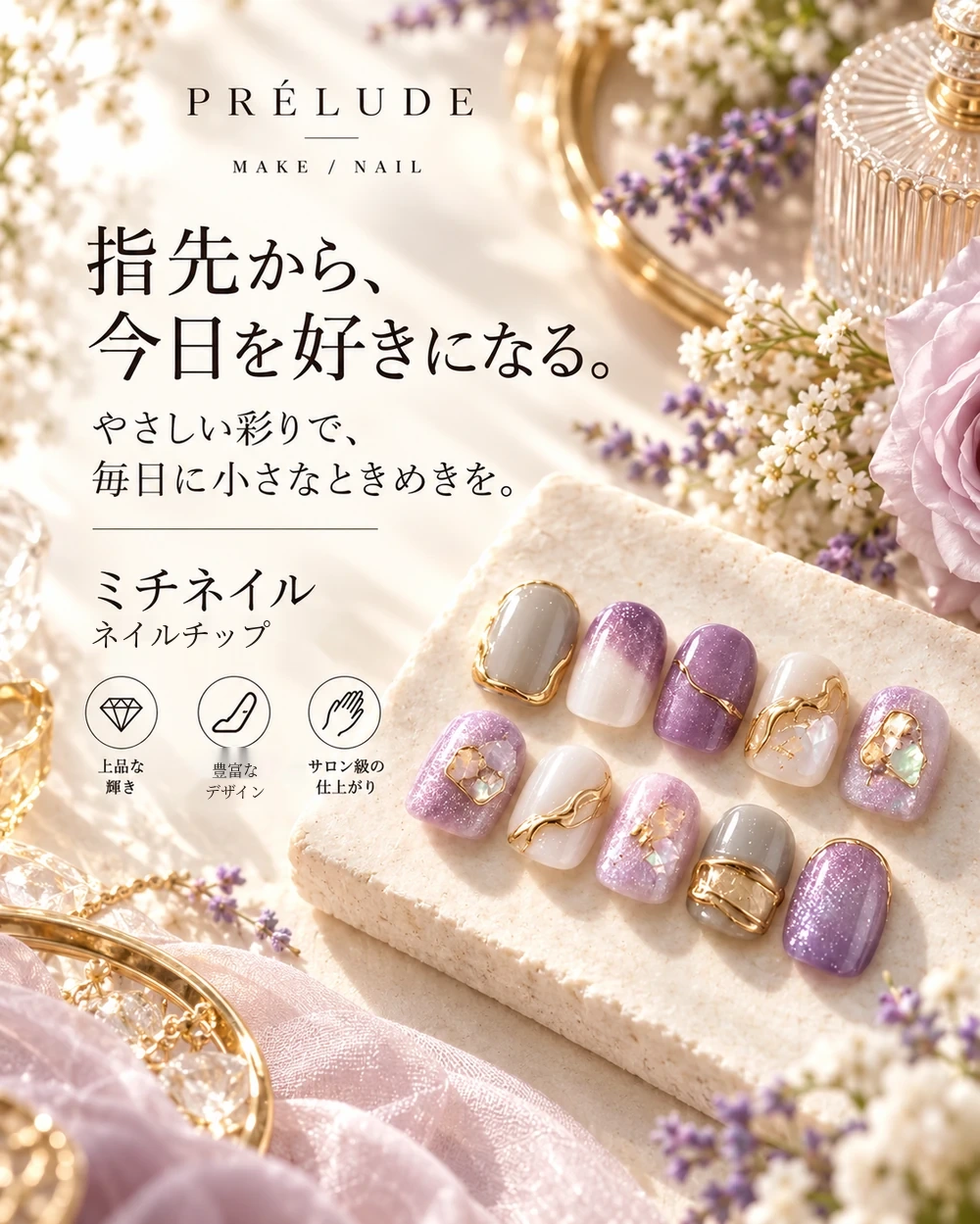 ミチネイル ネイルチップ（デザイン例）